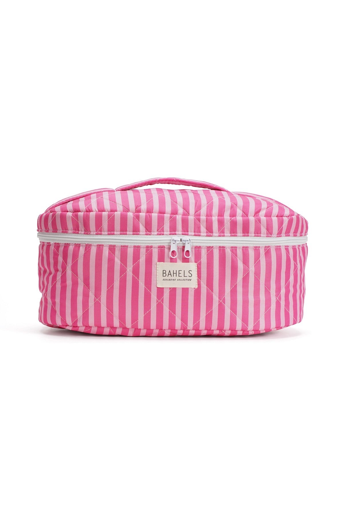 Pembe Çizgili Airwrap Uyumlu Içi Bölmeli Tüm Saç Şekillendirici Için Xl Boy Çanta Seyahat Çantası