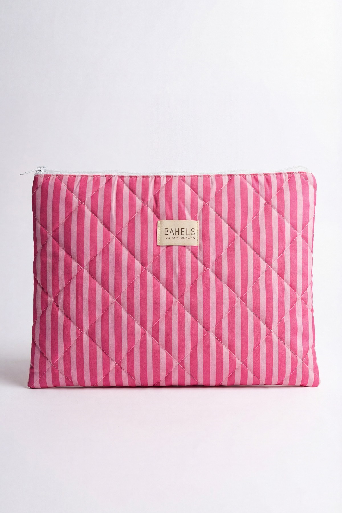 Pembe Çizgili XL Macbook ve Tablet Uyumlu Portföy Çanta