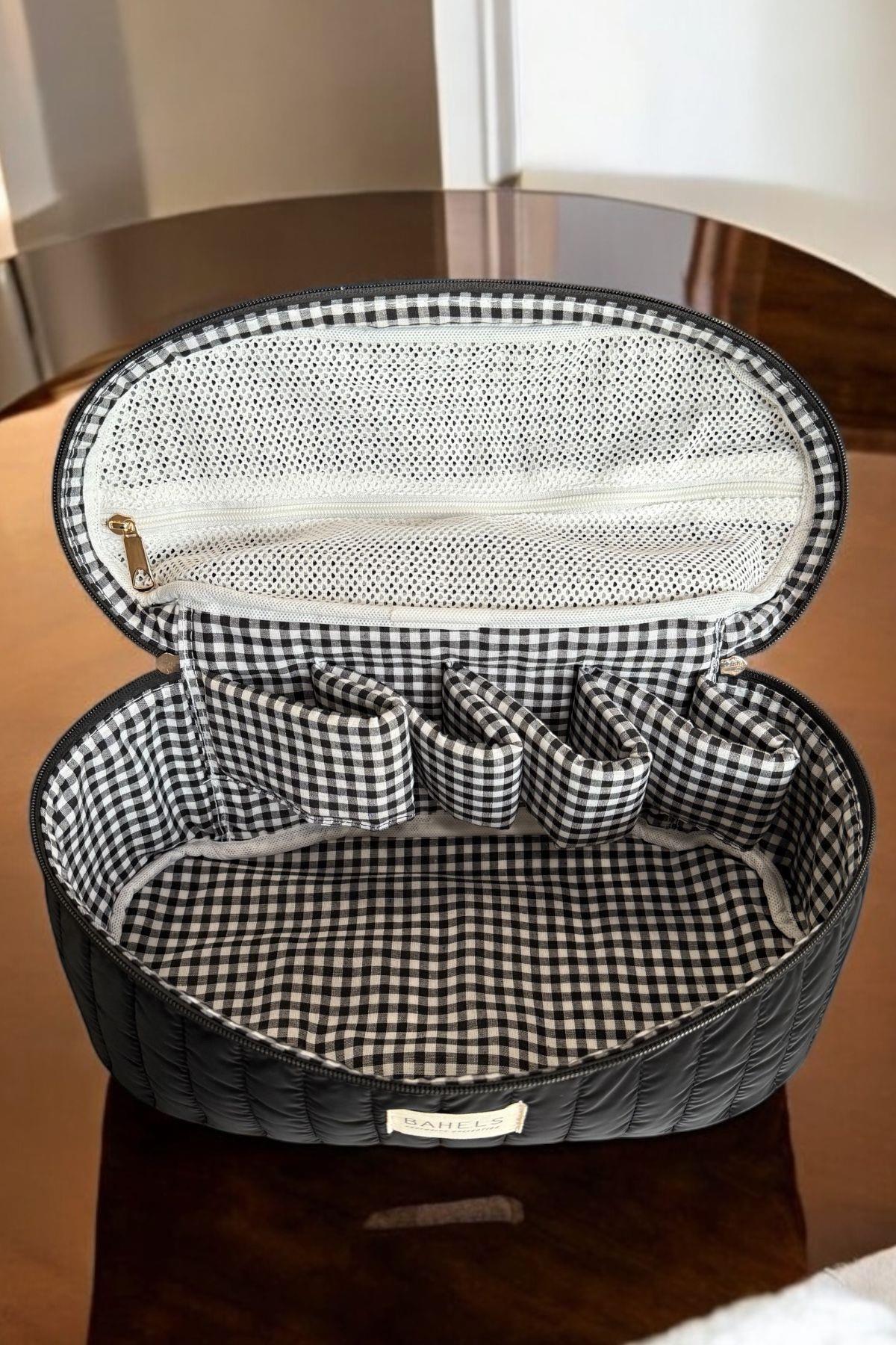 Siyah Airwrap Uyumlu İçi Bölmeli Tüm Saç Şekillendirici İçin Xl Boy Çanta Seyahat Çantası