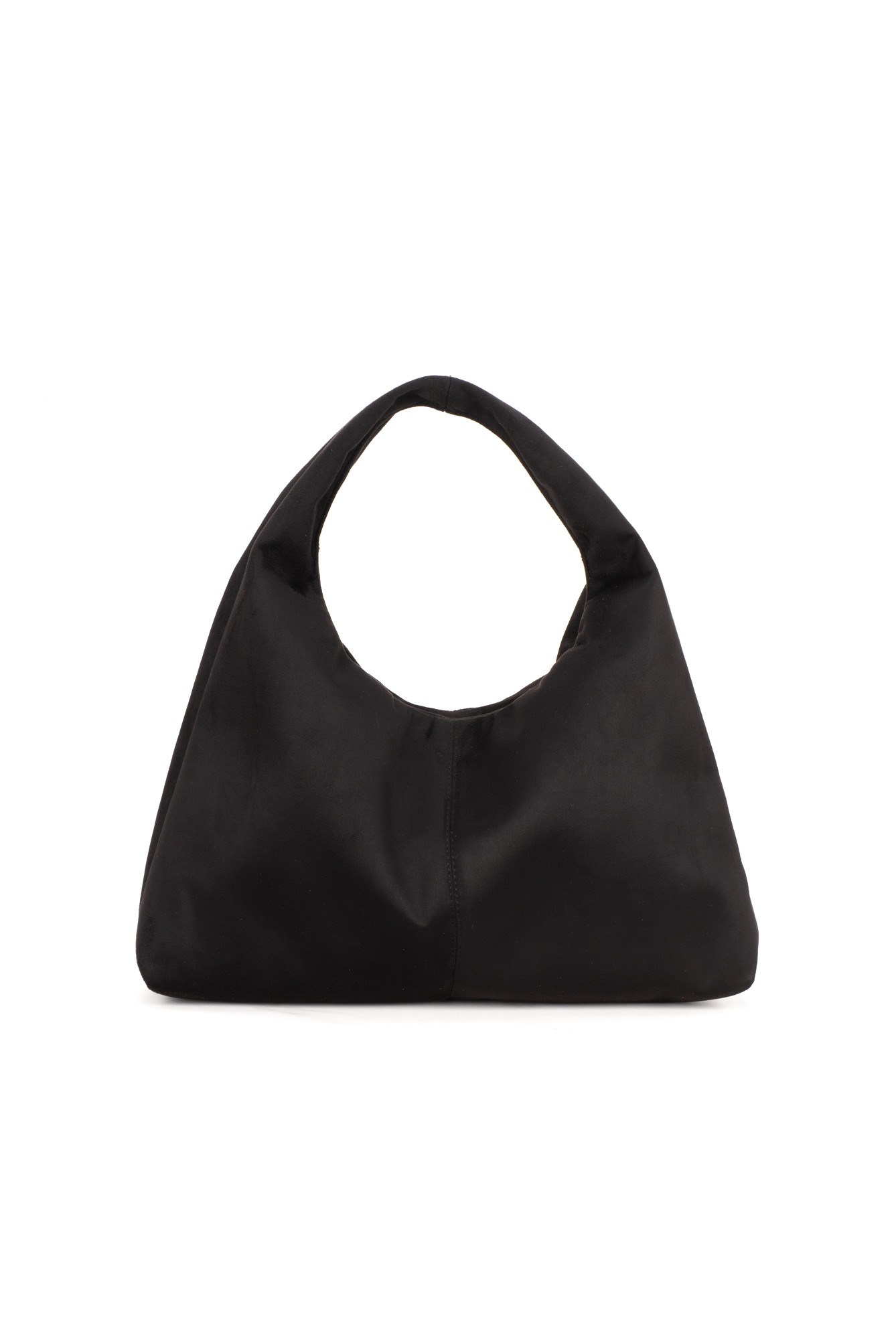 Siyah Süet Kadın Shopper Omuz Çantası – Yumuşak Form Vintage Model