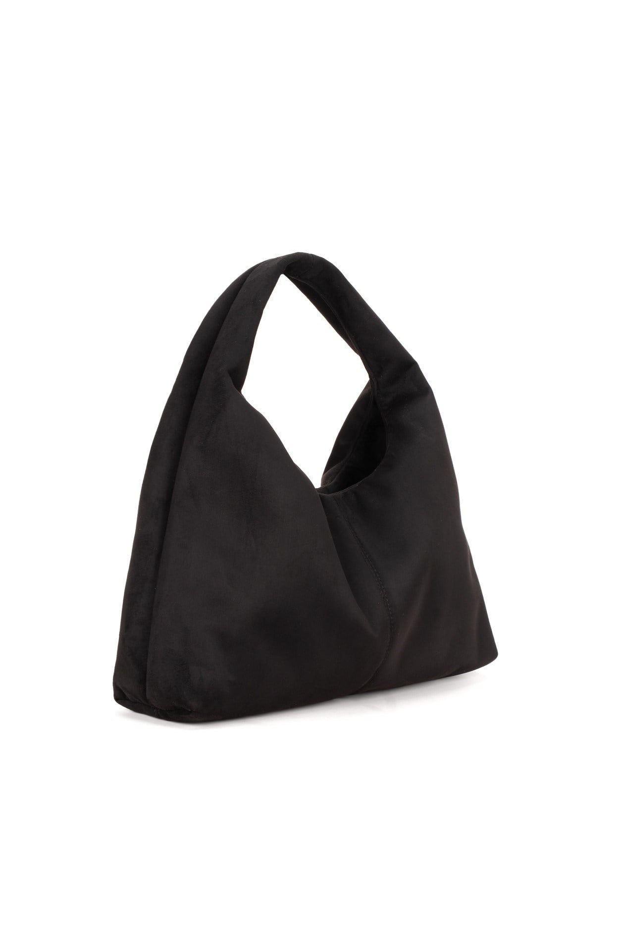 Siyah Süet Kadın Shopper Omuz Çantası – Yumuşak Form Vintage Model