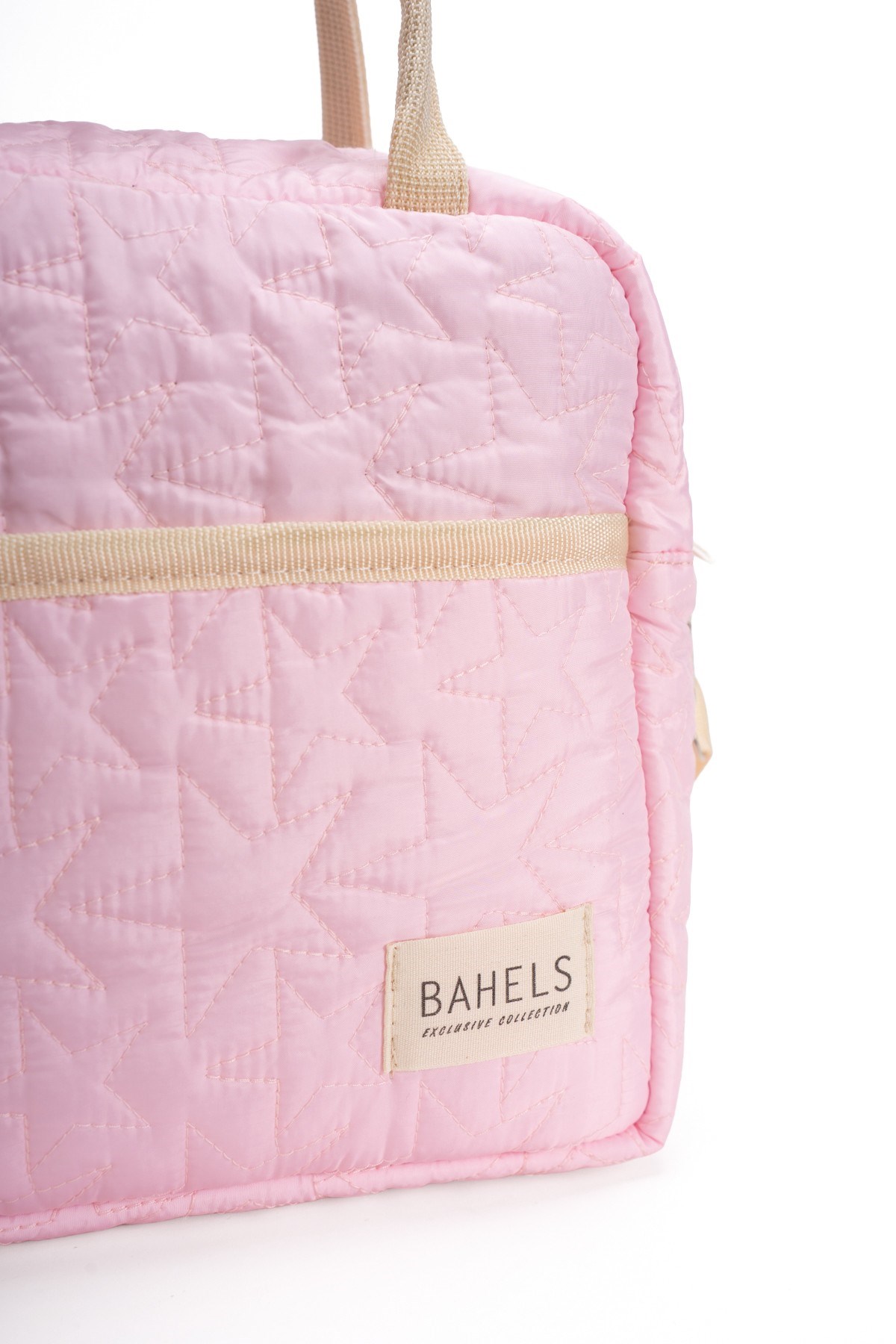 Star Puffy Pembe Termal Çanta Yemek Taşıma Beslenme Çantası Isı Yalıtımlı Askılı Çanta