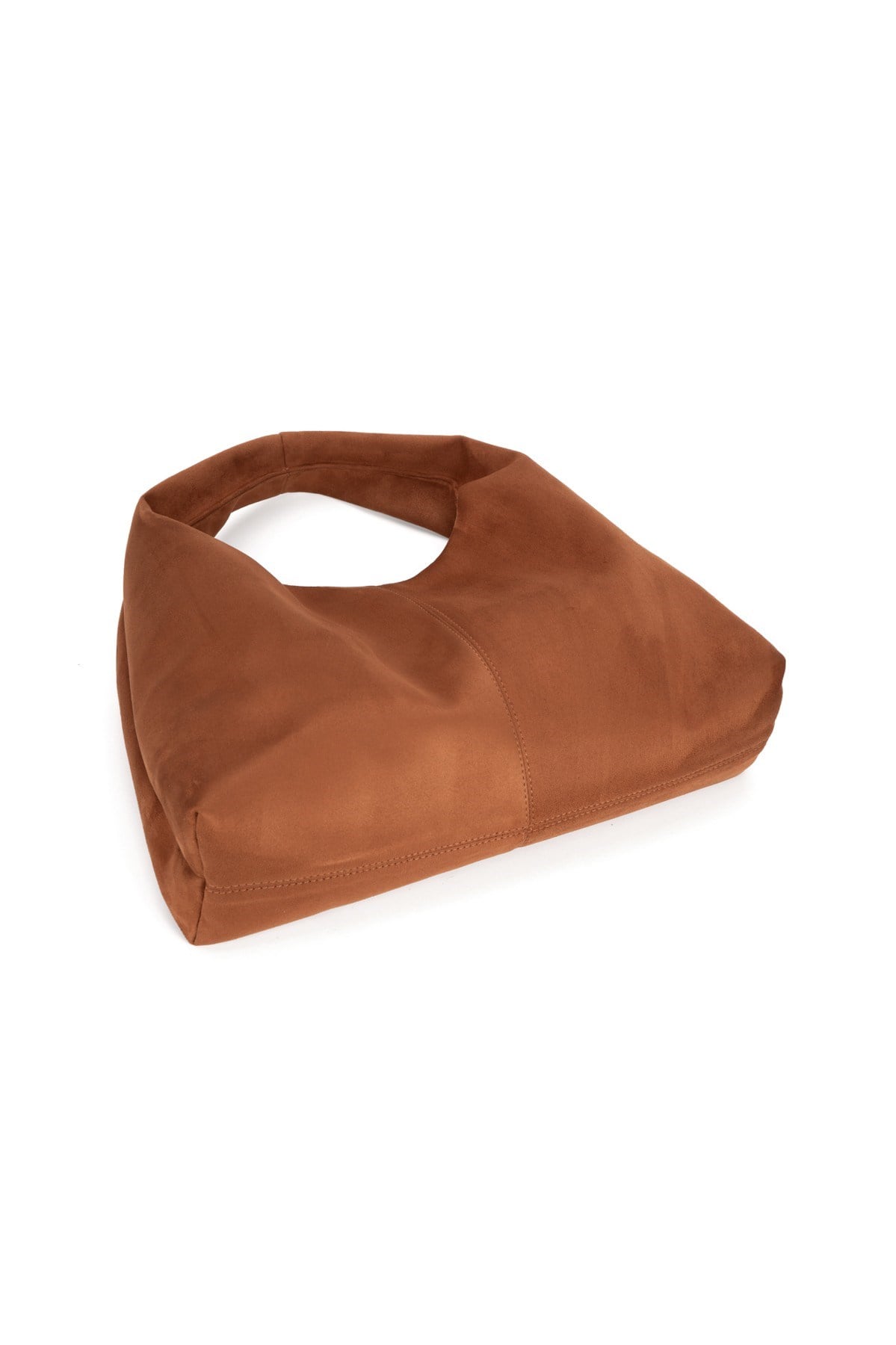 Taba Süet Kadın Shopper Omuz Çantası – Yumuşak Form Vintage Model