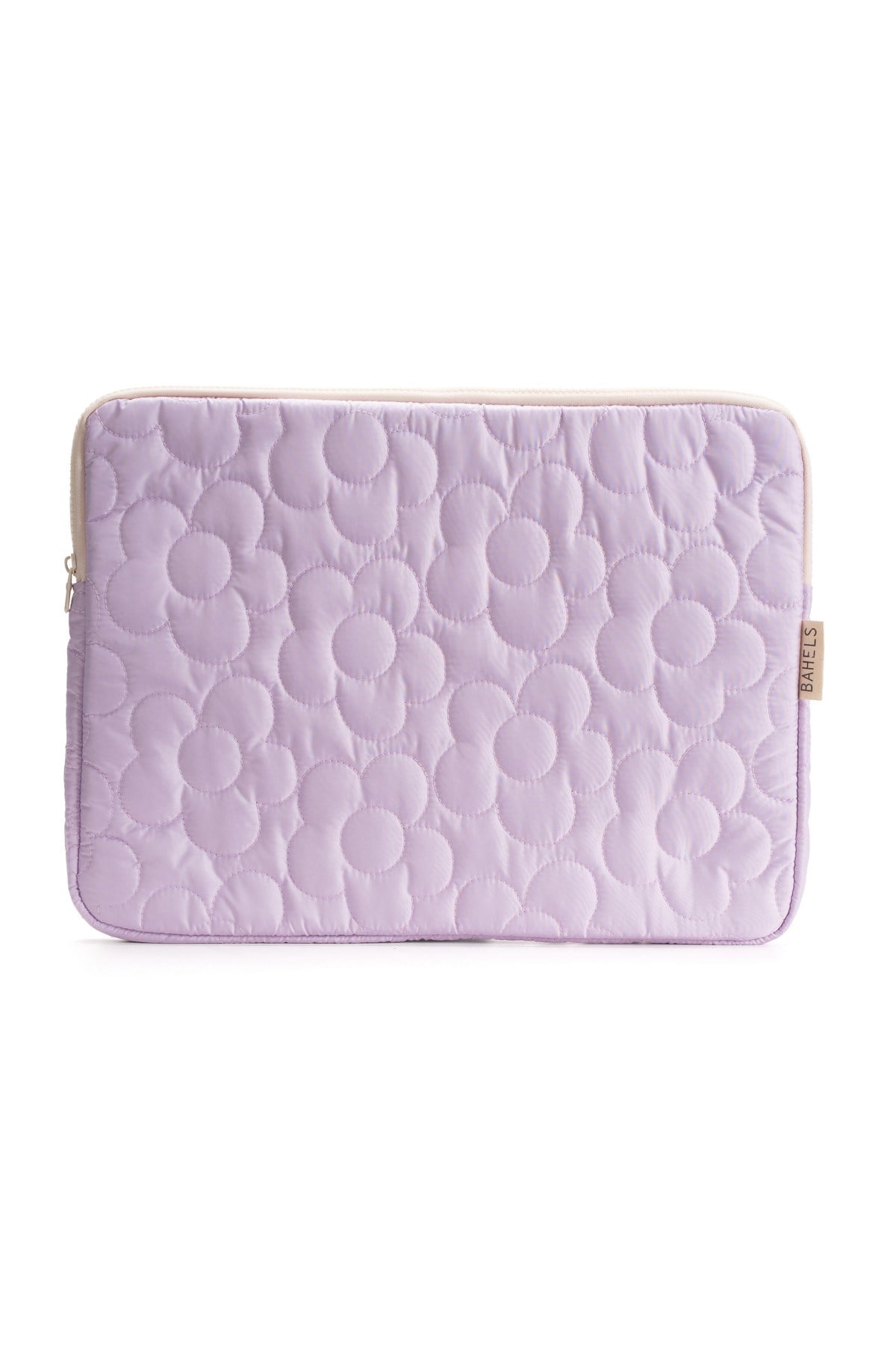 Daisy Puffy Lila Papatya Desen XL Macbook ve Tablet Uyumlu Portföy Çanta