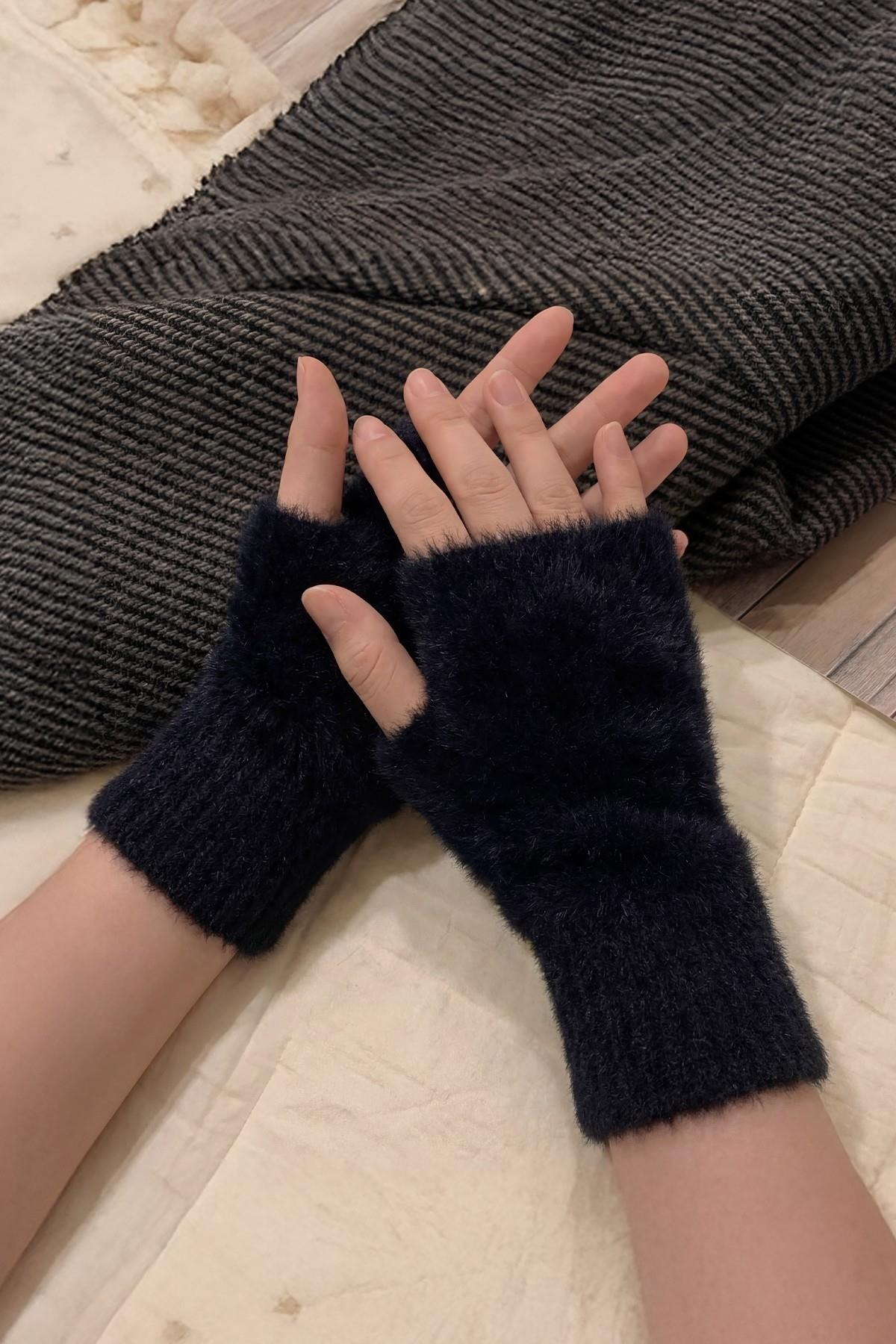 Kadın 1 Çift Kışlık Parmaksız Termal Esnek Peluş Eldiven