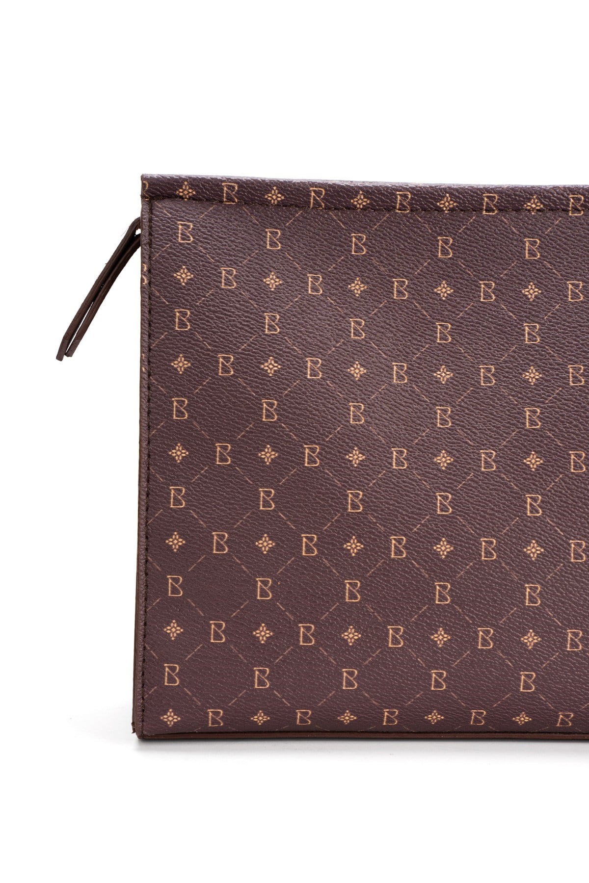 Kadın Kahve Bahels Monogram Portföy Clutch Çanta