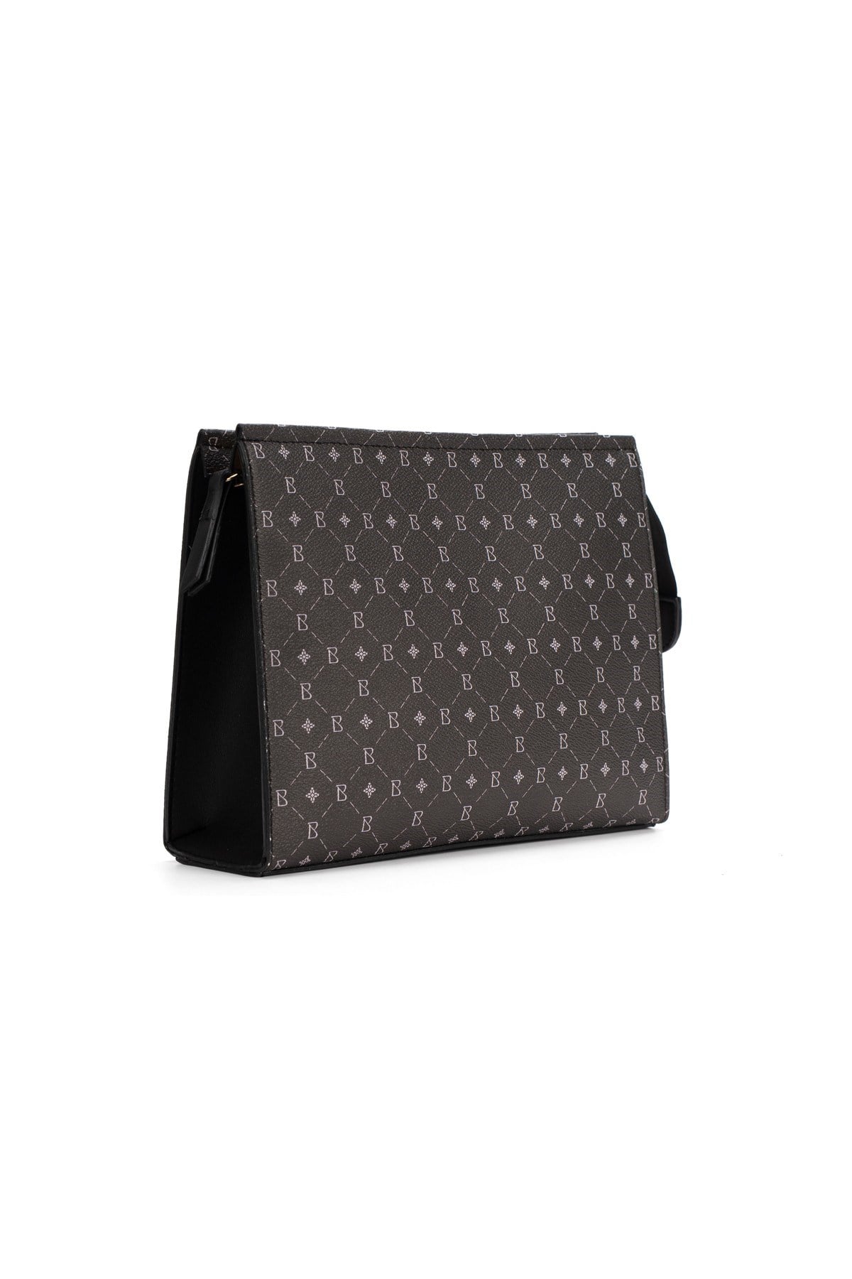 Kadın Siyah Bahels Monogram Portföy Clutch Çanta