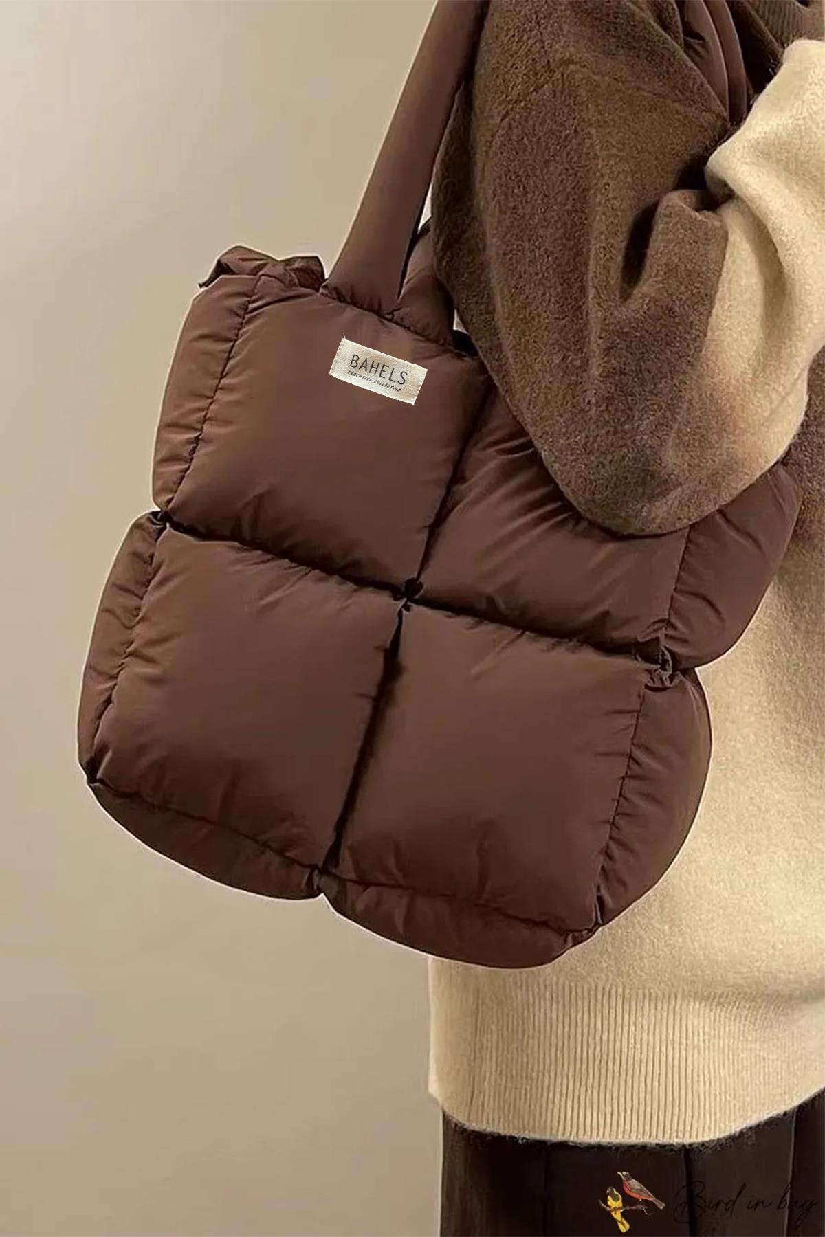 Kahve Viral Puffy Bag El Ve Omuz Çantası