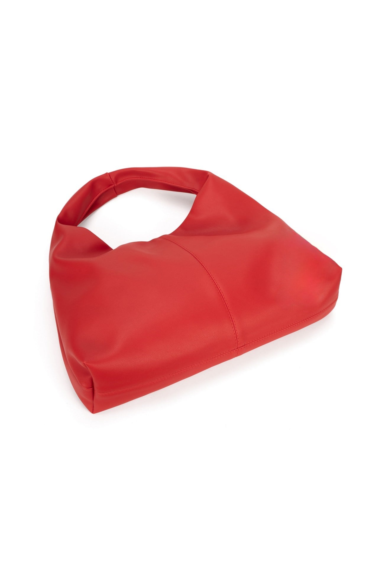Kırmızı Deri Kadın Shopper Omuz Çantası – Yumuşak Form Vintage Model