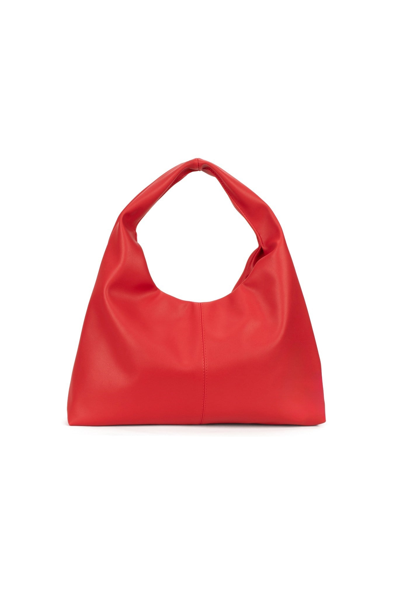 Kırmızı Deri Kadın Shopper Omuz Çantası – Yumuşak Form Vintage Model