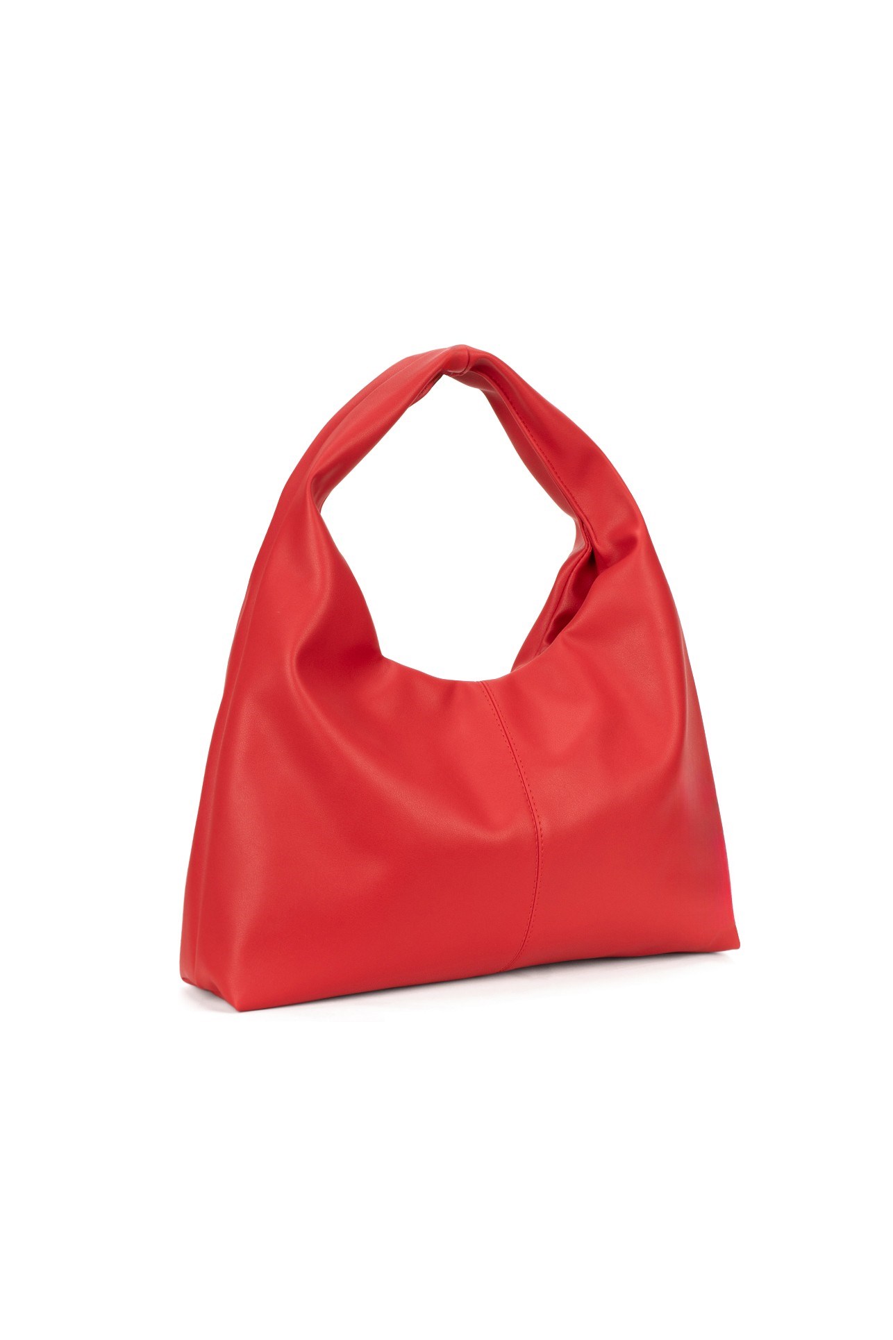 Kırmızı Deri Kadın Shopper Omuz Çantası – Yumuşak Form Vintage Model