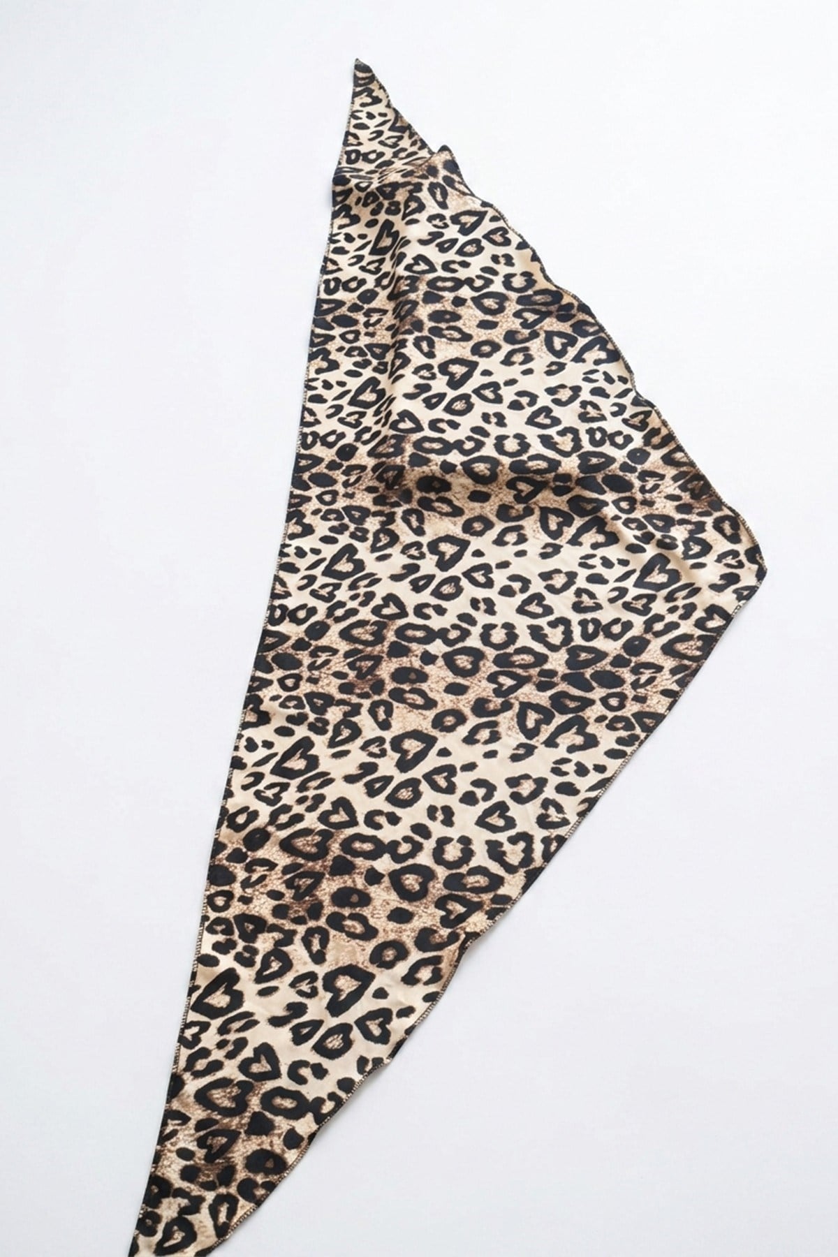 Leopar Desenli XL Boy Üçgen Çok Kullanımlı Bandana Fular 140 Cm