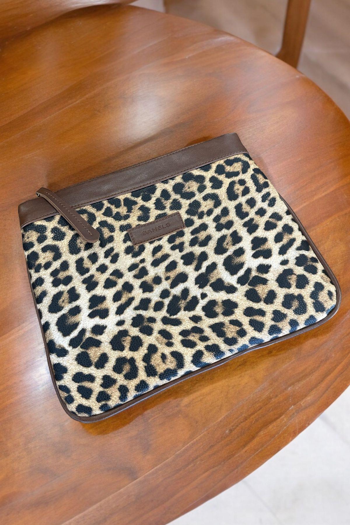 Leopar Özel Tasarım Kadın Portföy & Clutch Çanta