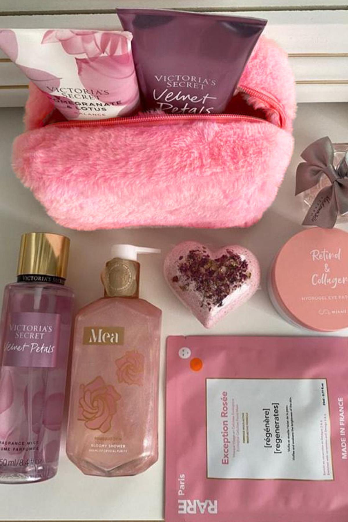 Peluş Şeftali Pembe Orta Boy Makyaj Çantası