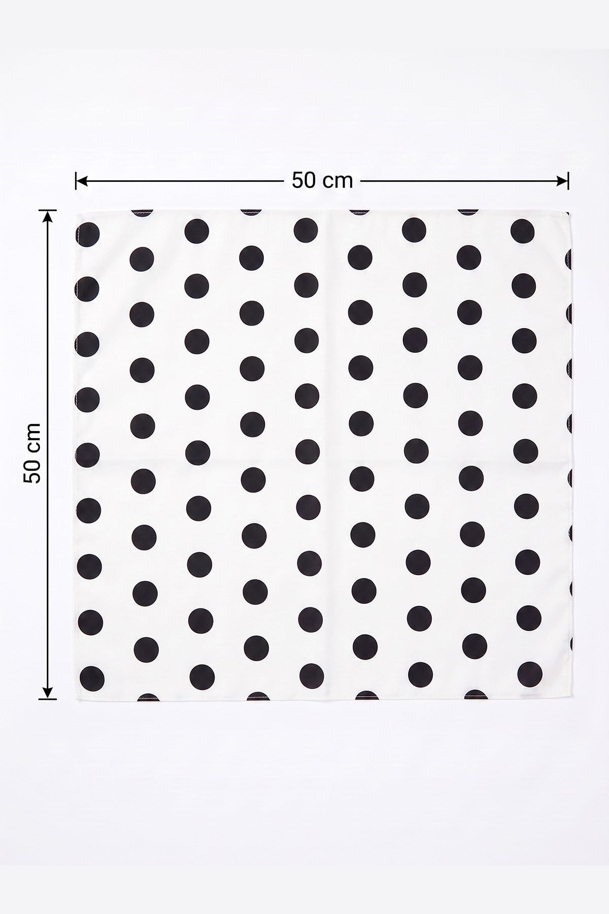 Puantiye Beyaz Kadın Bandana Fular 50x50cm