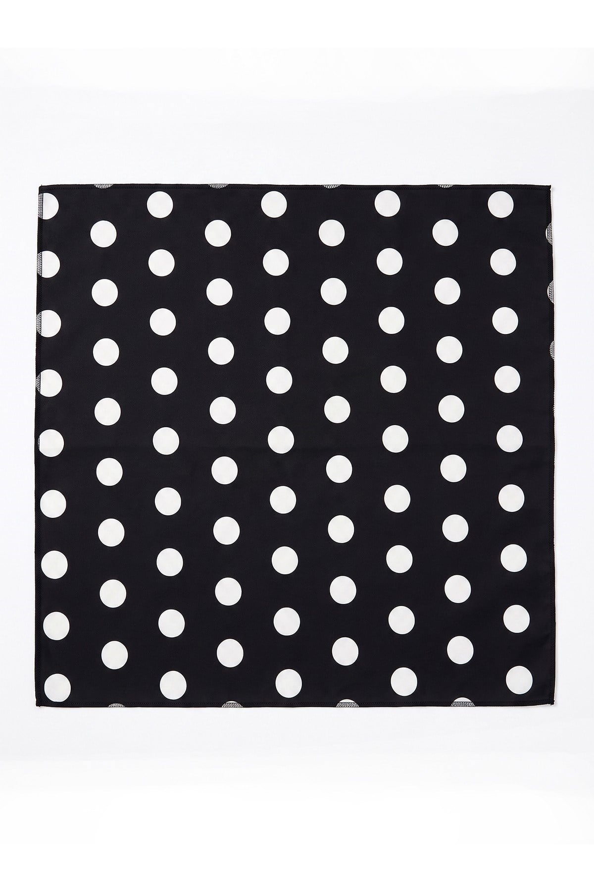 Puantiye Siyah Kadın Bandana Fular 50x50cm