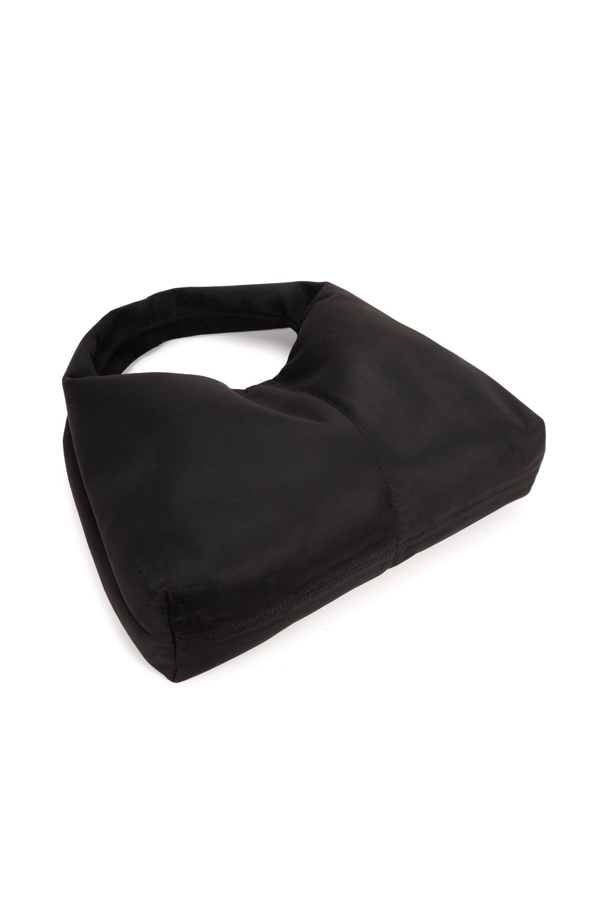 Siyah Süet Kadın Shopper Omuz Çantası – Yumuşak Form Vintage Model