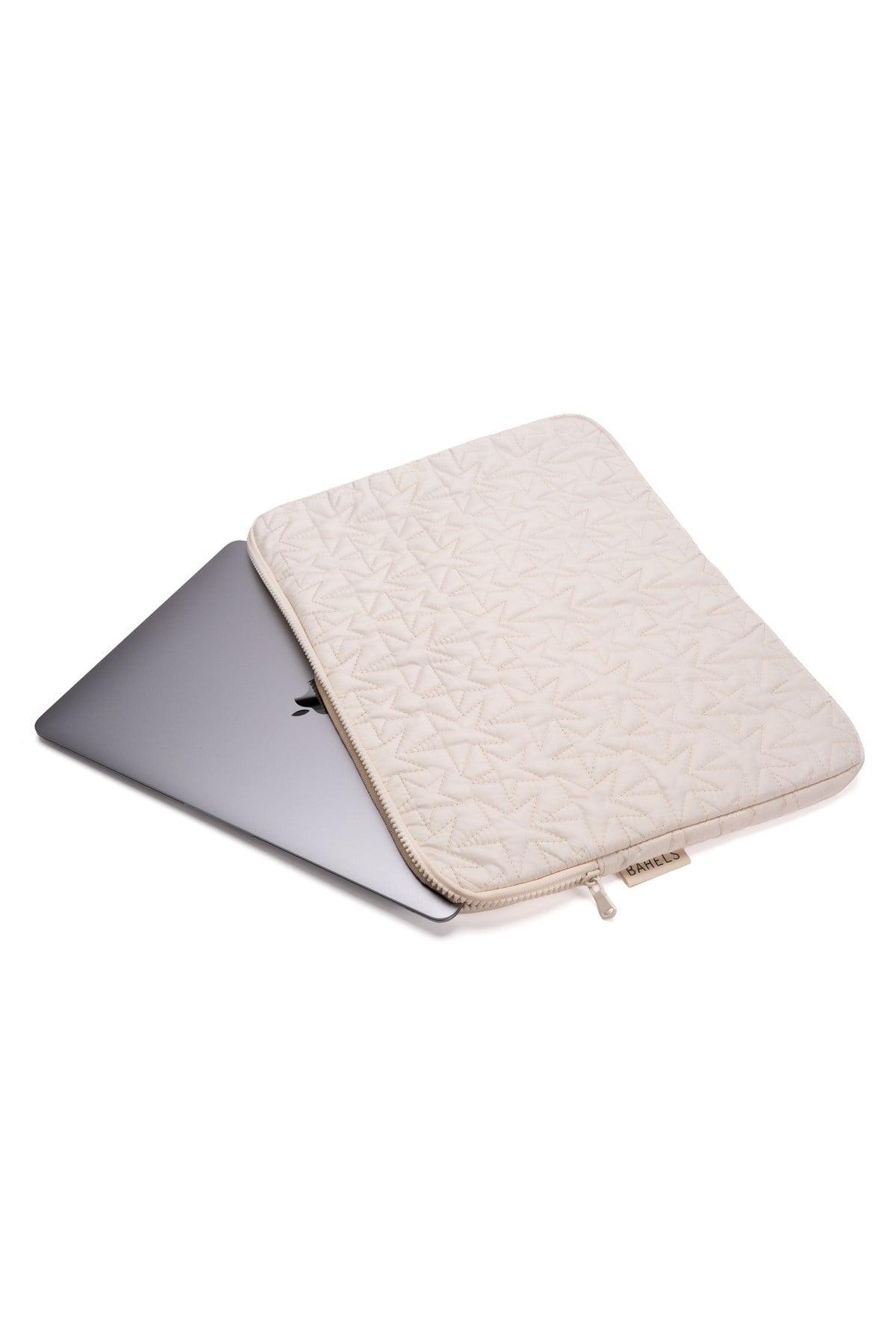 Star Puffy Krem Yıldız Desen XL Macbook ve Tablet Uyumlu Portföy Çanta
