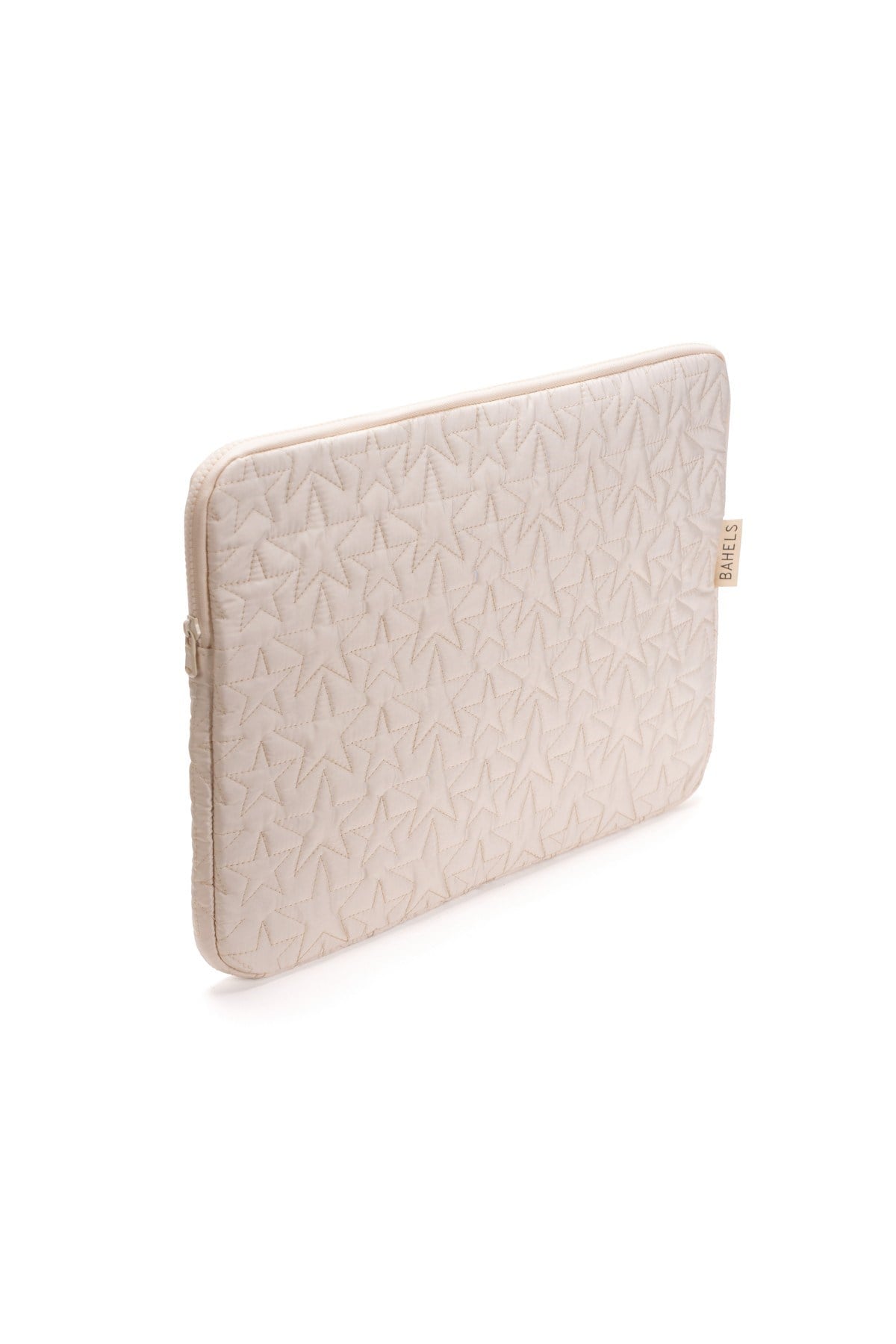 Star Puffy Krem Yıldız Desen XL Macbook ve Tablet Uyumlu Portföy Çanta