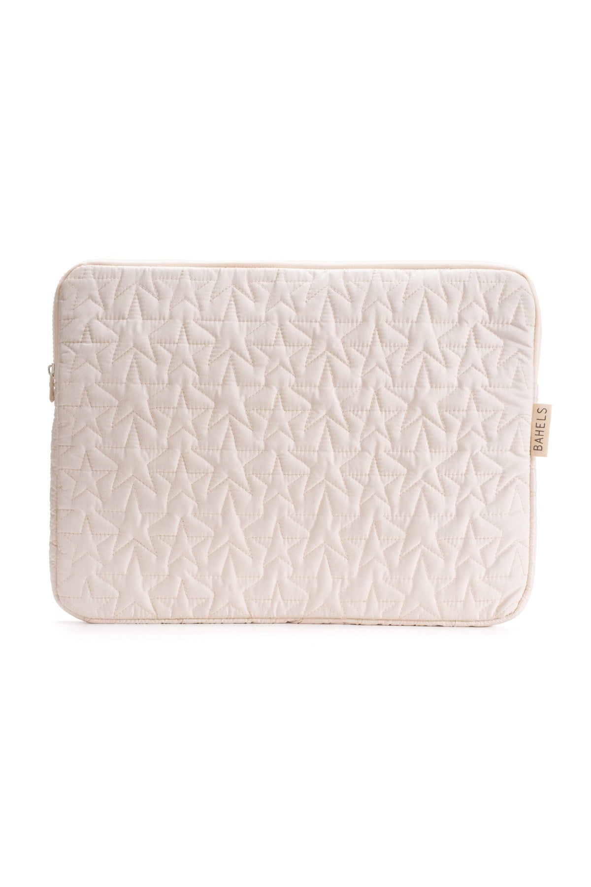Star Puffy Krem Yıldız Desen XL Macbook ve Tablet Uyumlu Portföy Çanta