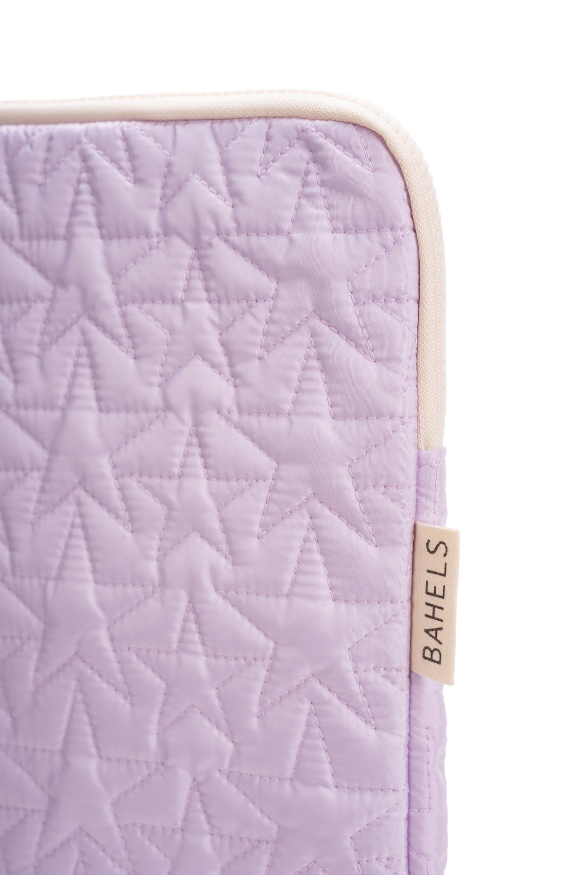 Star Puffy Lila Yıldız Desen XL Macbook ve Tablet Uyumlu Portföy Çanta