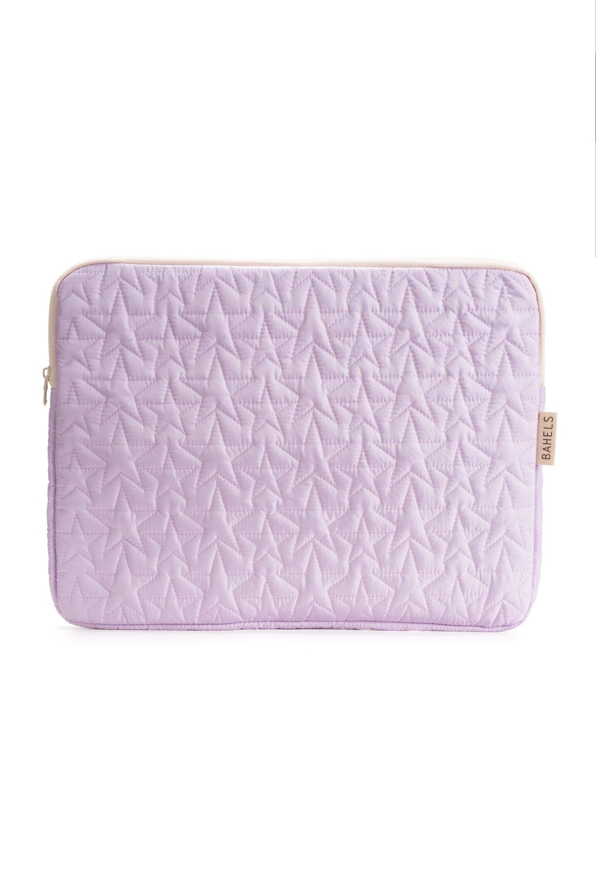 Star Puffy Lila Yıldız Desen XL Macbook ve Tablet Uyumlu Portföy Çanta