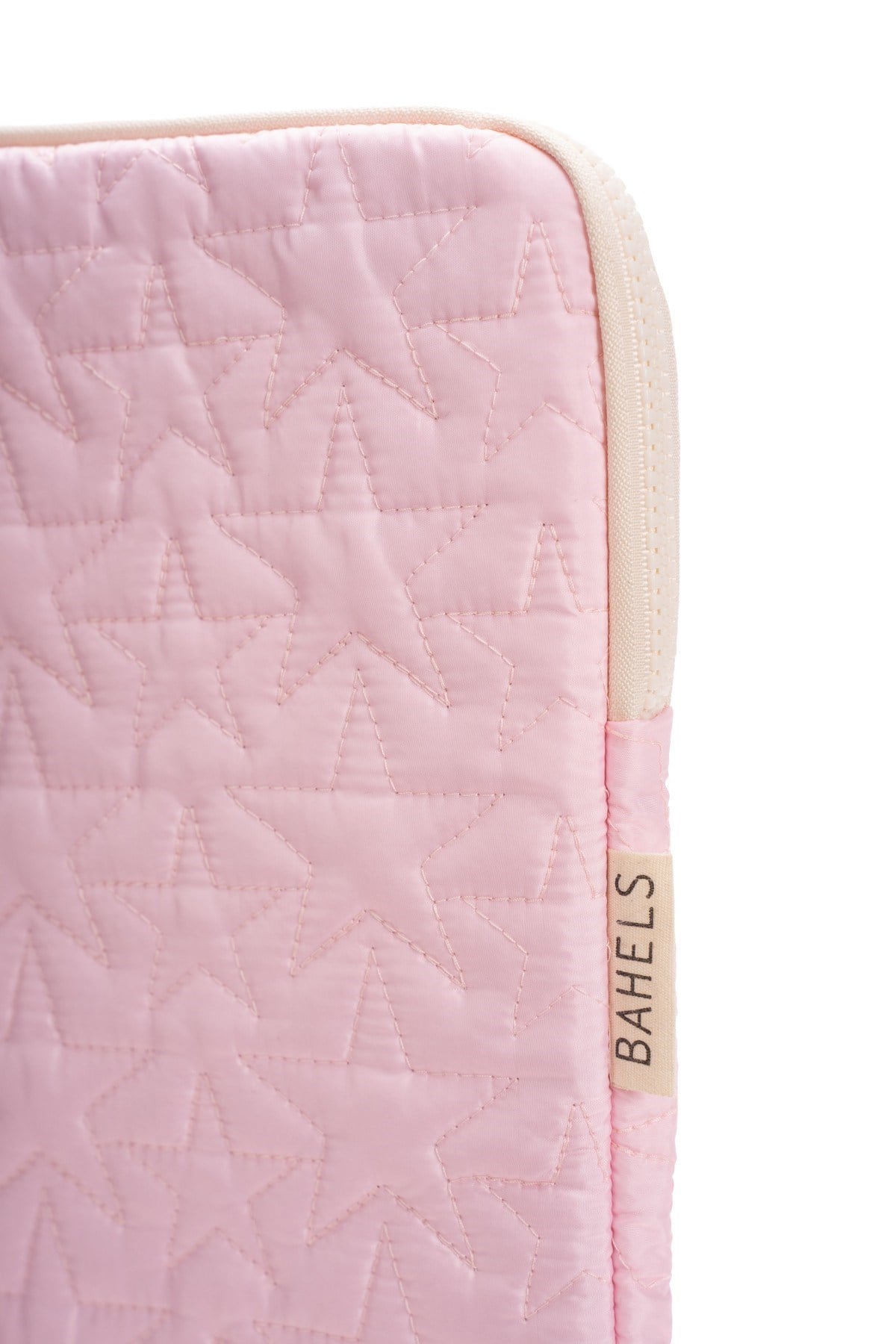 Star Puffy Pembe Yıldız Desen XL Macbook ve Tablet Uyumlu Portföy Çanta