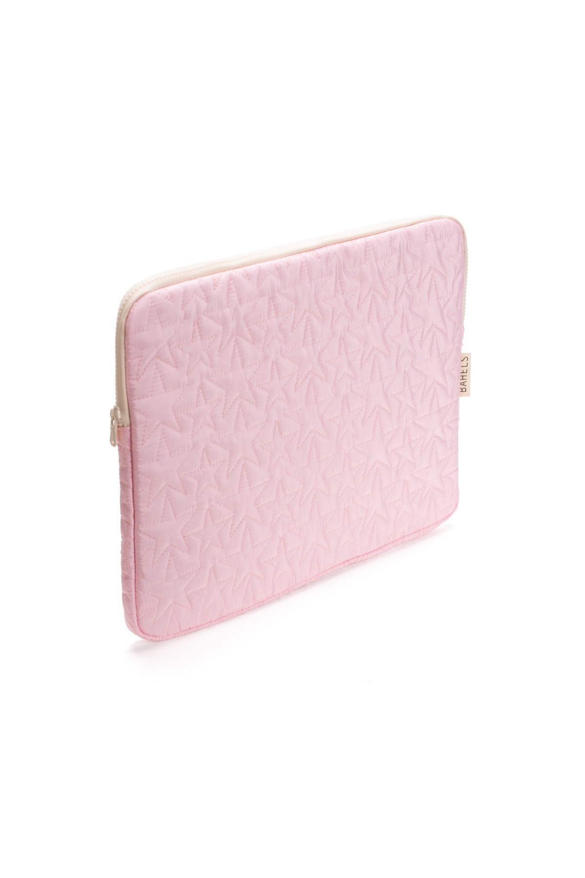 Star Puffy Pembe Yıldız Desen XL Macbook ve Tablet Uyumlu Portföy Çanta