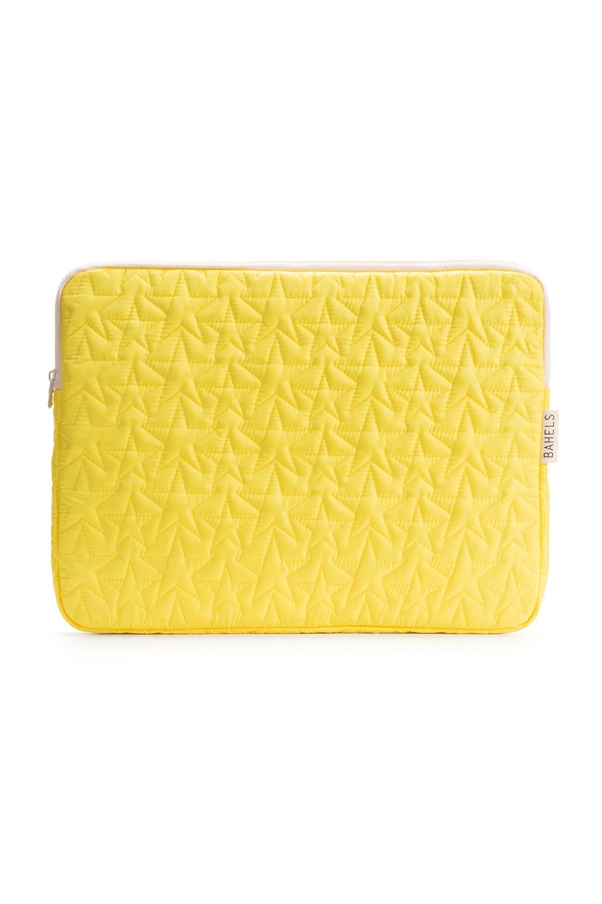 Star Puffy Sarı Yıldız Desen XL Macbook ve Tablet Uyumlu Portföy Çanta