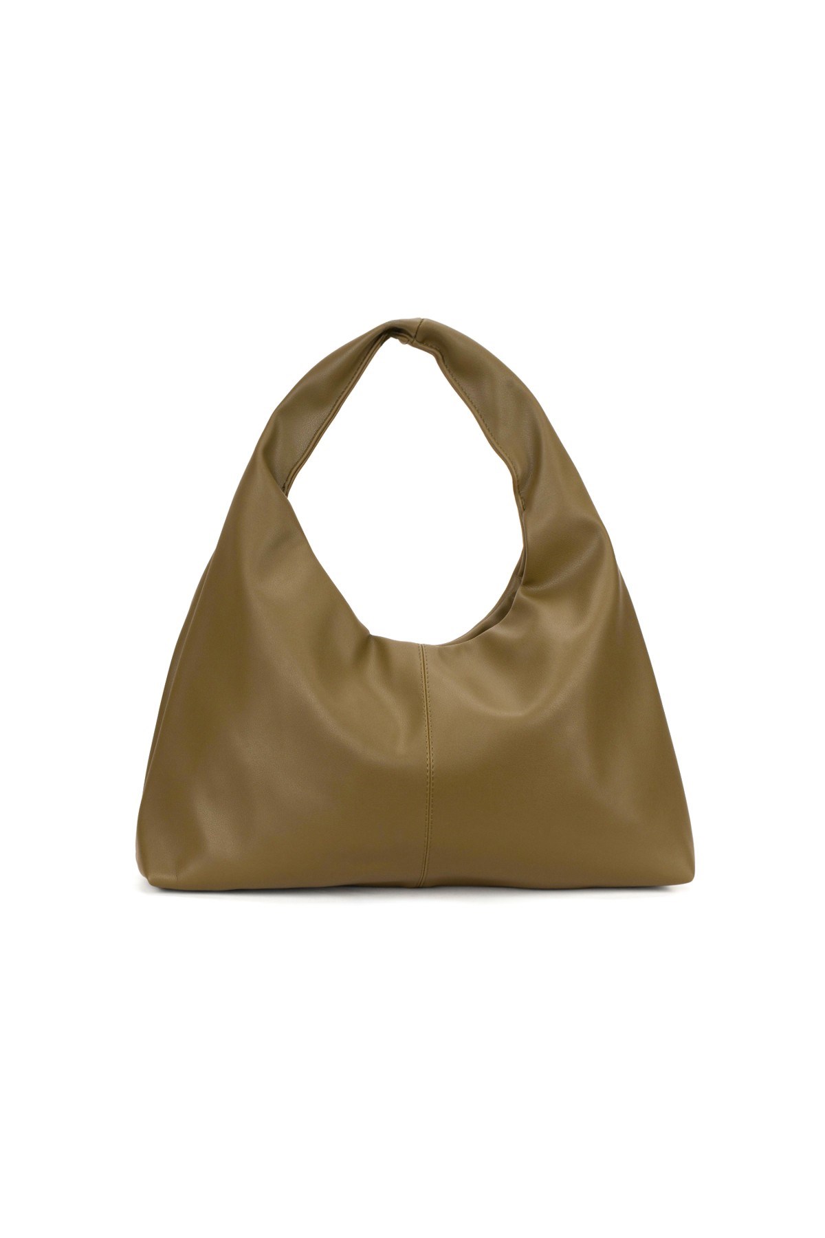 Yeşil Deri Kadın Shopper Omuz Çantası – Yumuşak Form Vintage Model