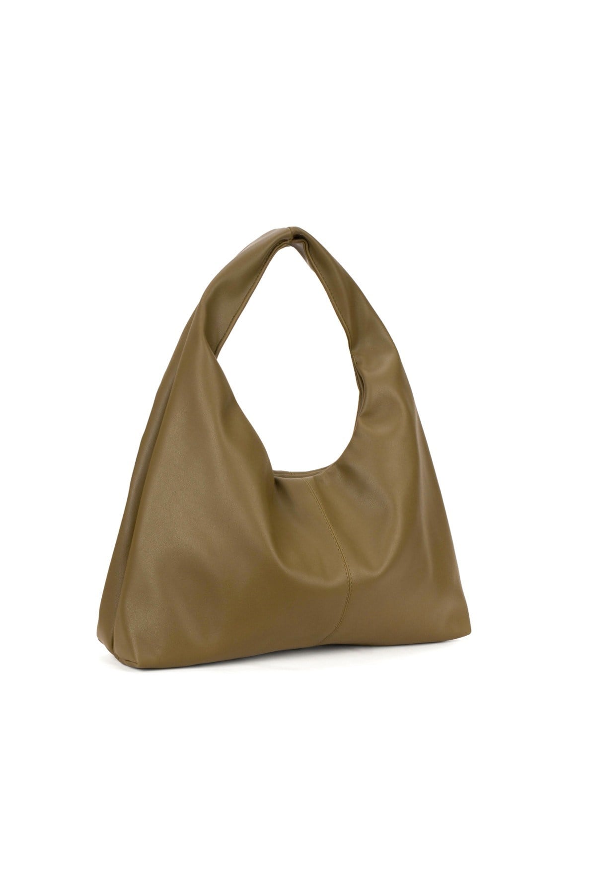 Yeşil Deri Kadın Shopper Omuz Çantası – Yumuşak Form Vintage Model