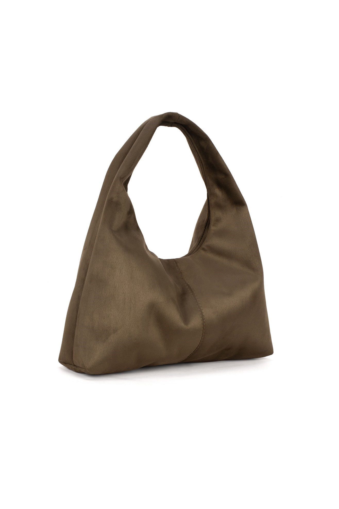 Yeşil Süet Kadın Shopper Omuz Çantası – Yumuşak Form Vintage Model