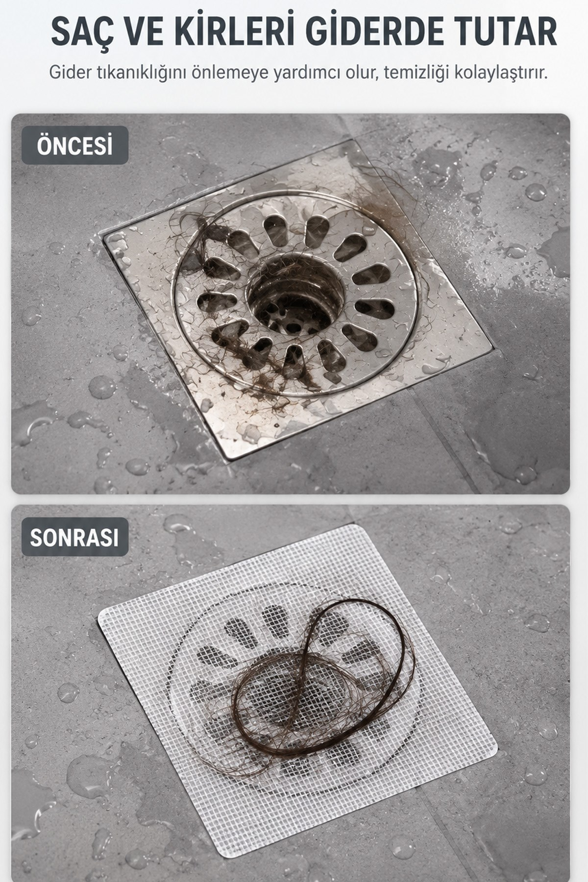 1 Adet Banyo Gider Süzgeci Saç Yakalayıcı Duş Gider Tıkanıklık Önleyici Süzgeç 