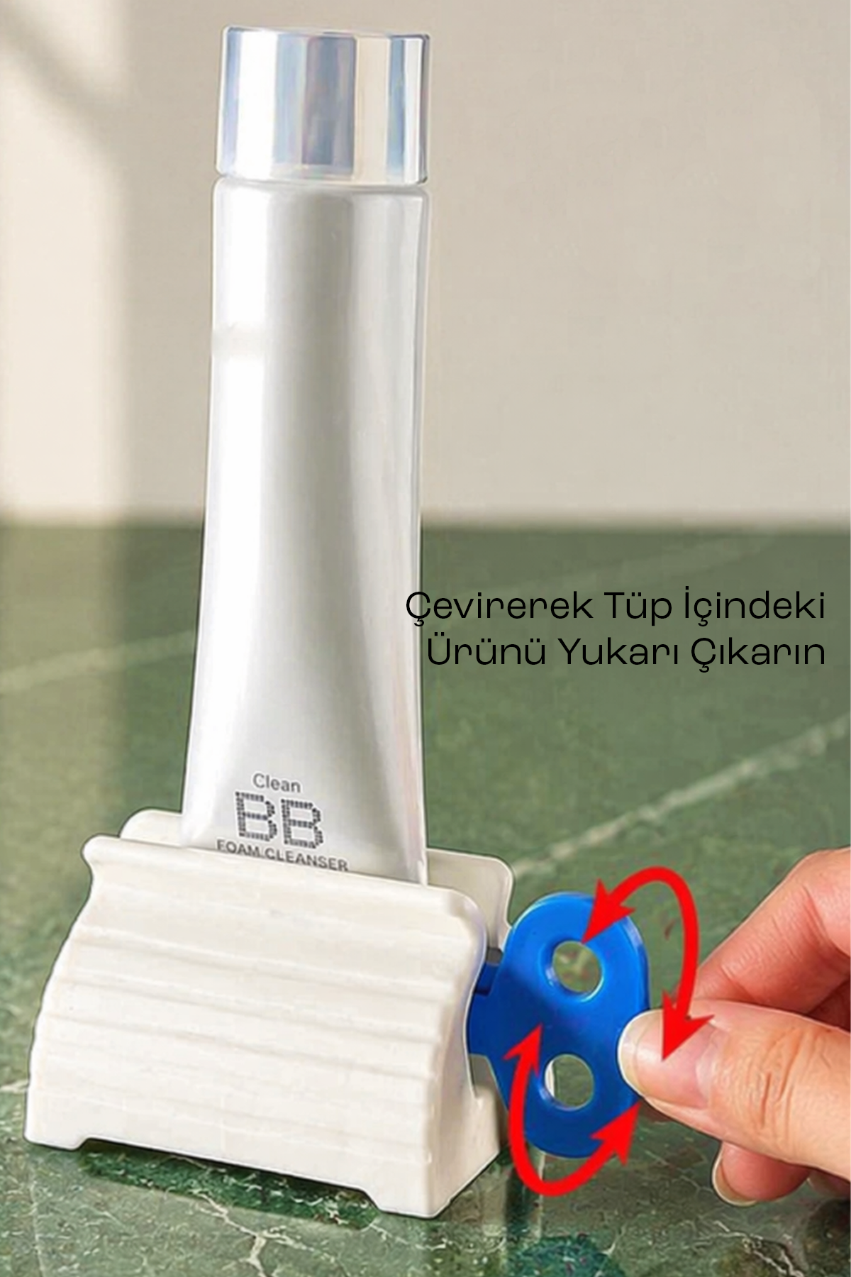 1 Adet Diş Macunu Sıkacağı Çevirmeli Aparat  Tüp Sıkma Aleti Tasarruf Sağlayan Organizer