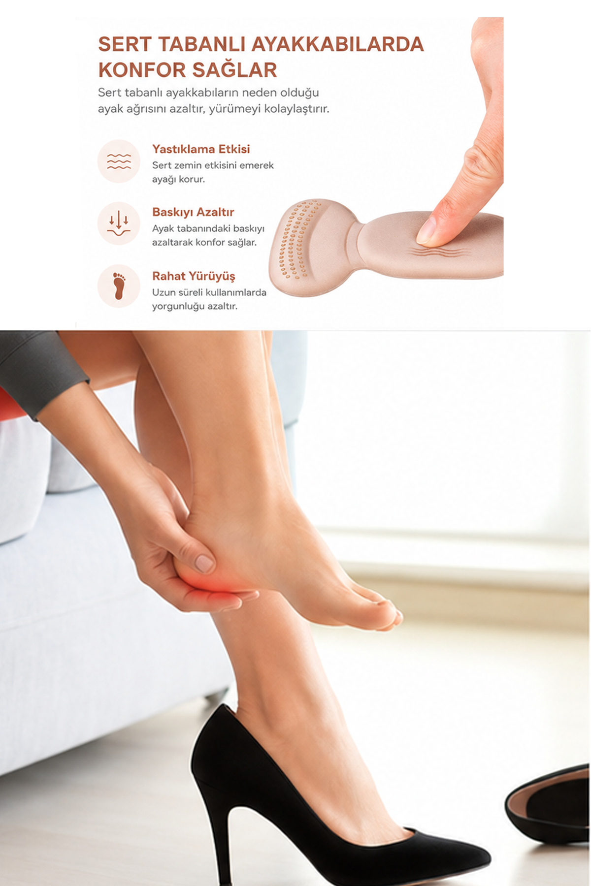 1 Çift Topuk Vurma Önleyici Koruyucu Ped Spor Ayakkabı Babet Topuklu Konfor Seti 14 cm