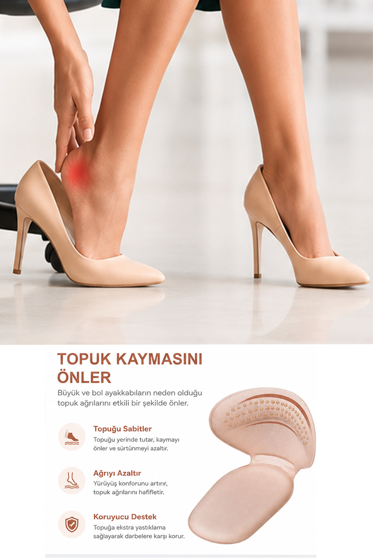 1 Çift Topuk Vurma Önleyici Koruyucu Ped Spor Ayakkabı Babet Topuklu Konfor Seti 14 cm