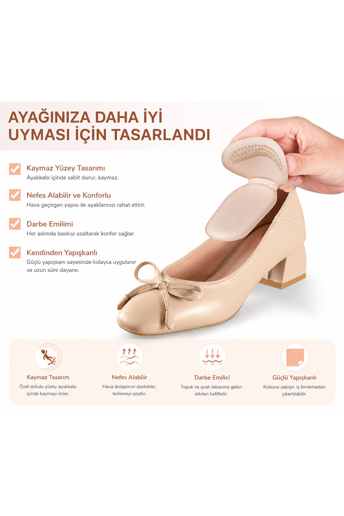 1 Çift Topuk Vurma Önleyici Koruyucu Ped Spor Ayakkabı Babet Topuklu Konfor Seti 14 cm