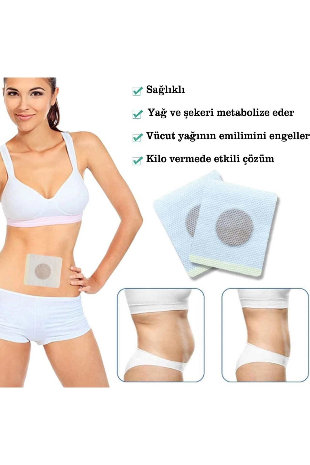 10 Adet Zayıflama Göbek Bandı Slim Patch Termal Etkili Karın Bandı İştah Azaltıcı Özellikli İnce Yapılı Yapışkanlı Vücut Şekillendirme Yardımcı Ürünü