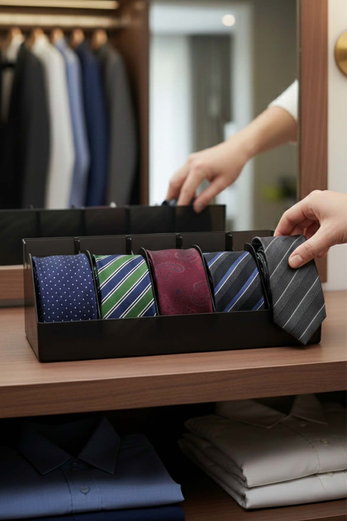 10 Bölmeli Kemer Organizer, Çorap, Kravat, Takı, Makyaj, Çekmece, Dolap İçi Depolama