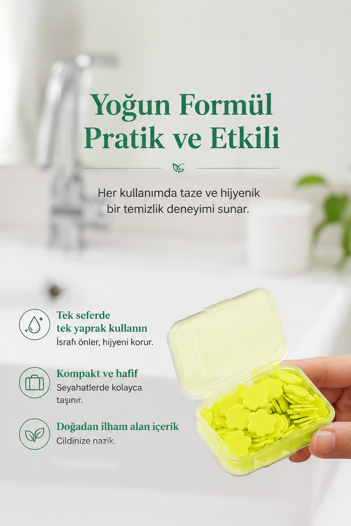 100lü Yaprak Sabun Mini Kağıt El Sabunu Parfümlü Taşınabilir Kamp Okul Hijyen Sabunu