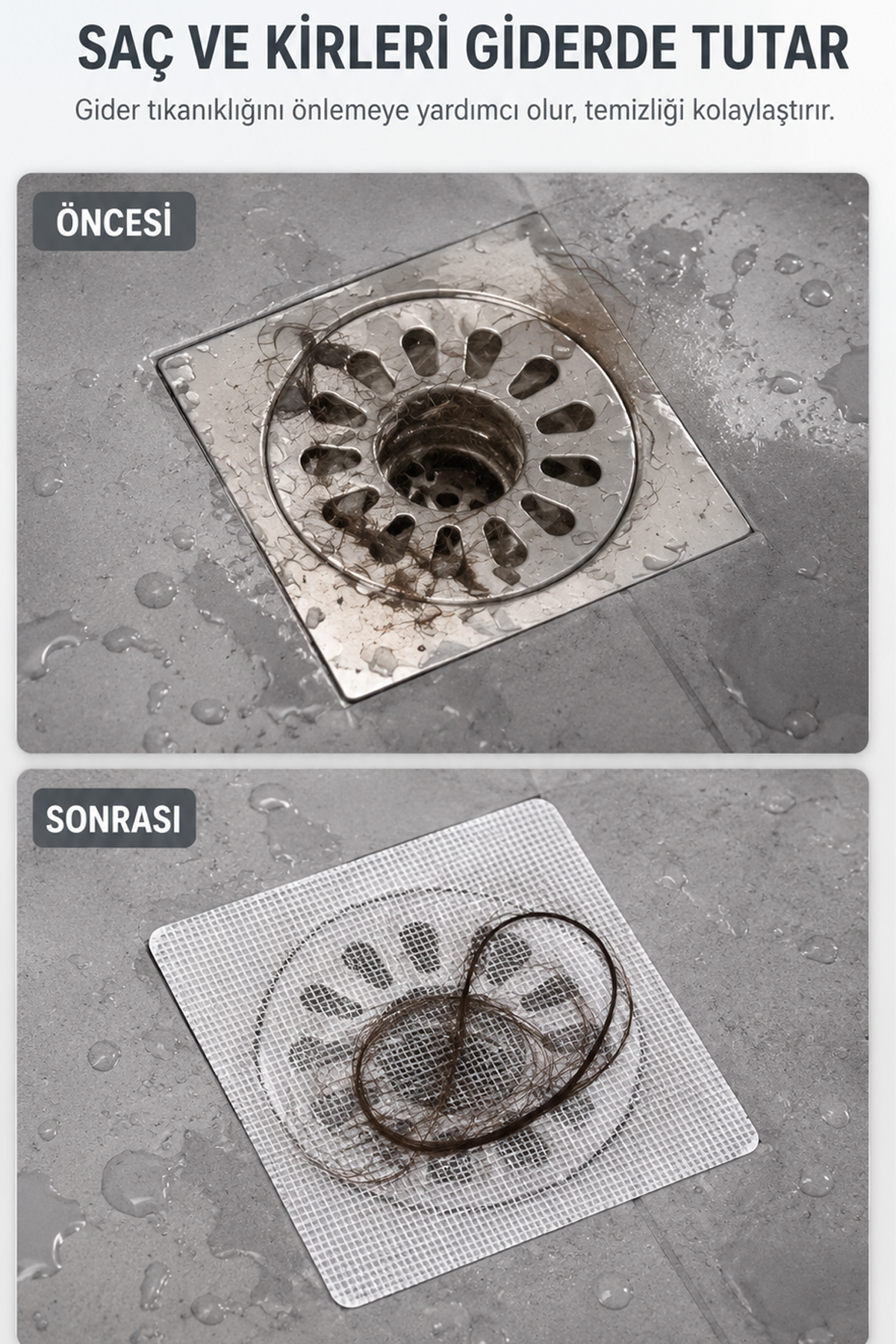 10'lu Süzgeç ve Gider Koku Önleyici Set Silikon Mat Banyo Mutfak Lavabo Koruyucu
