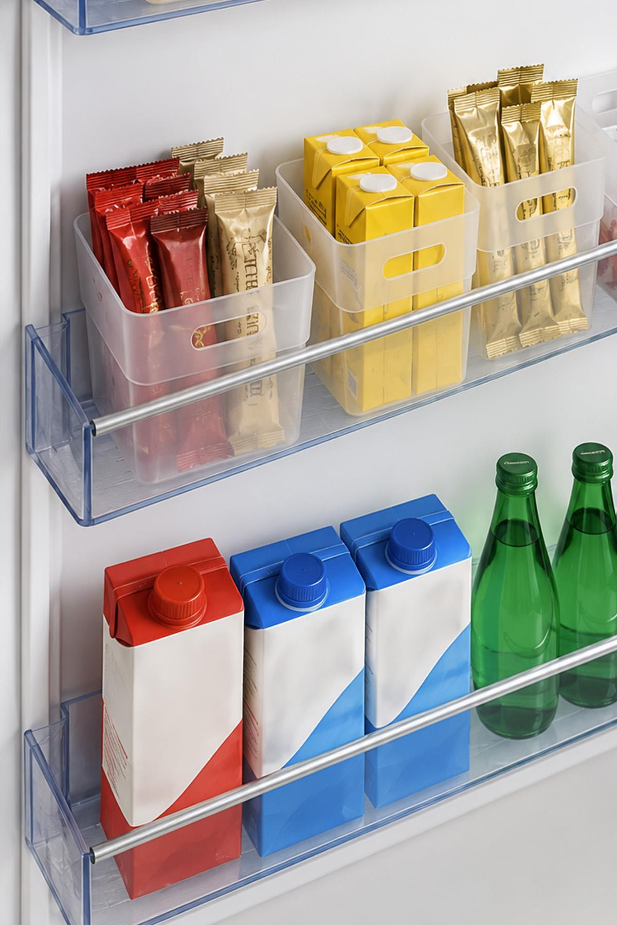 1Adet Buzdolabı Kapak İçi Organizer Kutu 6'lı Set Mutfak Düzenleyici Buzdolabı Organizer