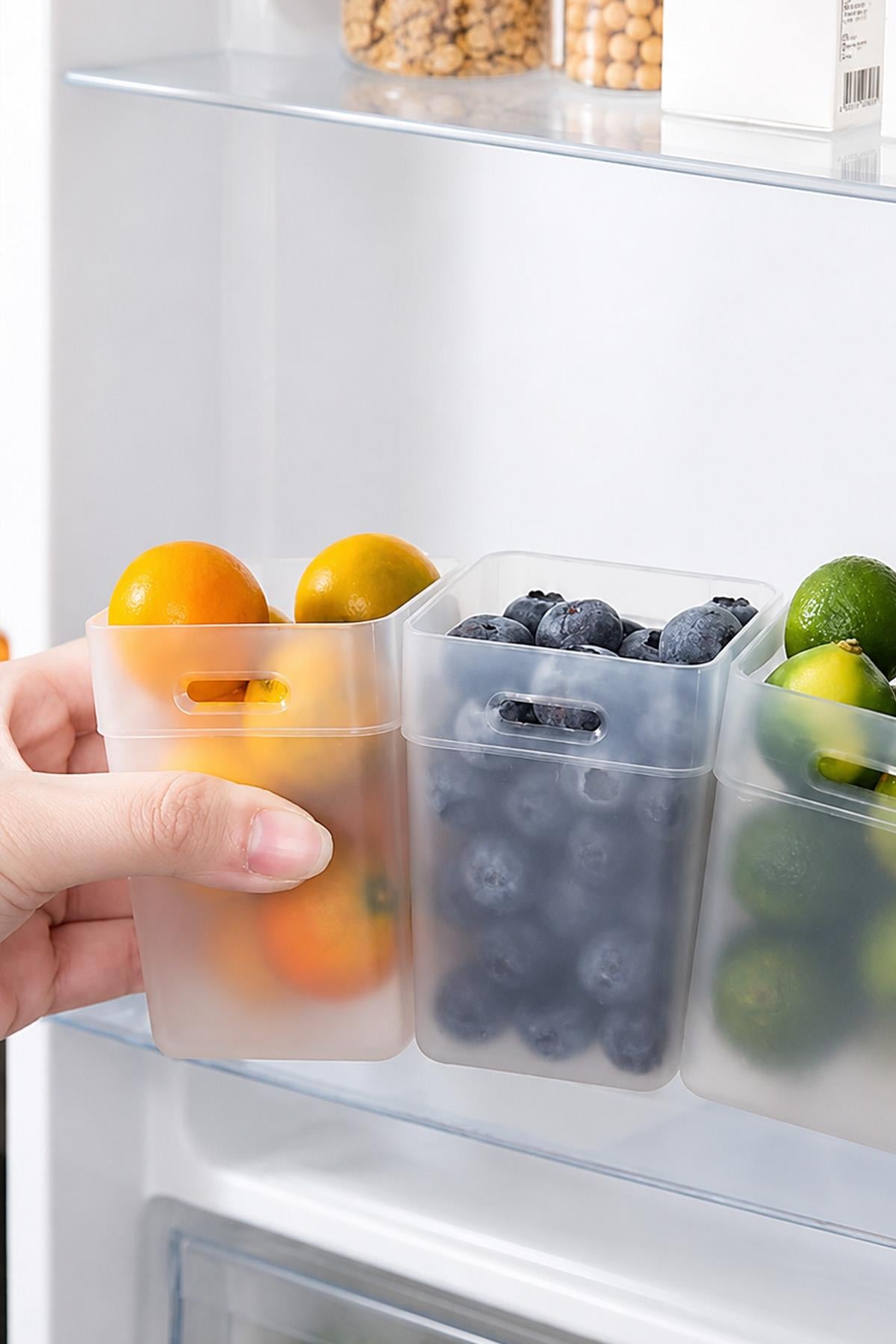 1Adet Buzdolabı Kapak İçi Organizer Kutu 6'lı Set Mutfak Düzenleyici Buzdolabı Organizer