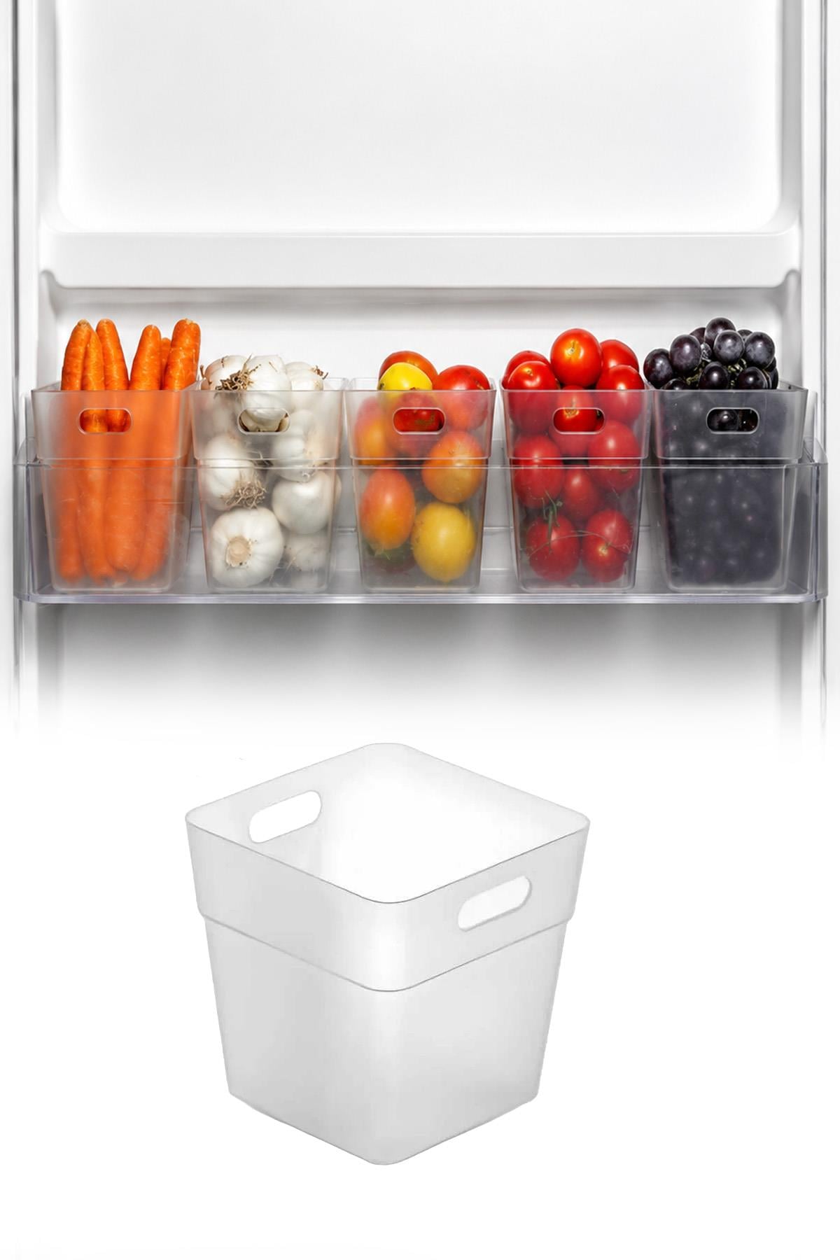 1Adet Buzdolabı Kapak İçi Organizer Kutu 6'lı Set Mutfak Düzenleyici Buzdolabı Organizer