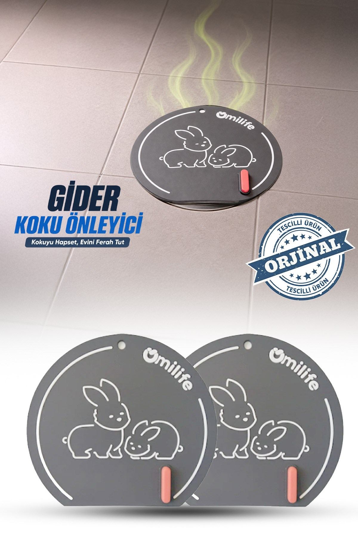 2 Adet Gri renk Silikon Gider Kapağı  Koku Önleyici Lavabo Banyo Mutfak Gider Tıkacı