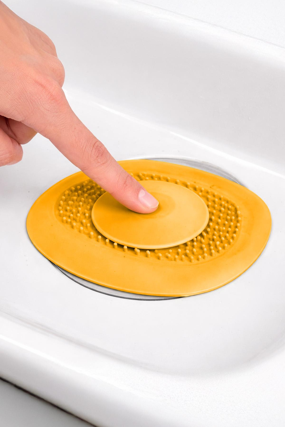 2 Adet Kademeli Lavabo Tıkacı Silikon Lavabo Gider Tıpası Koku Önleyici Gider Kontrol Tıpası Turuncu