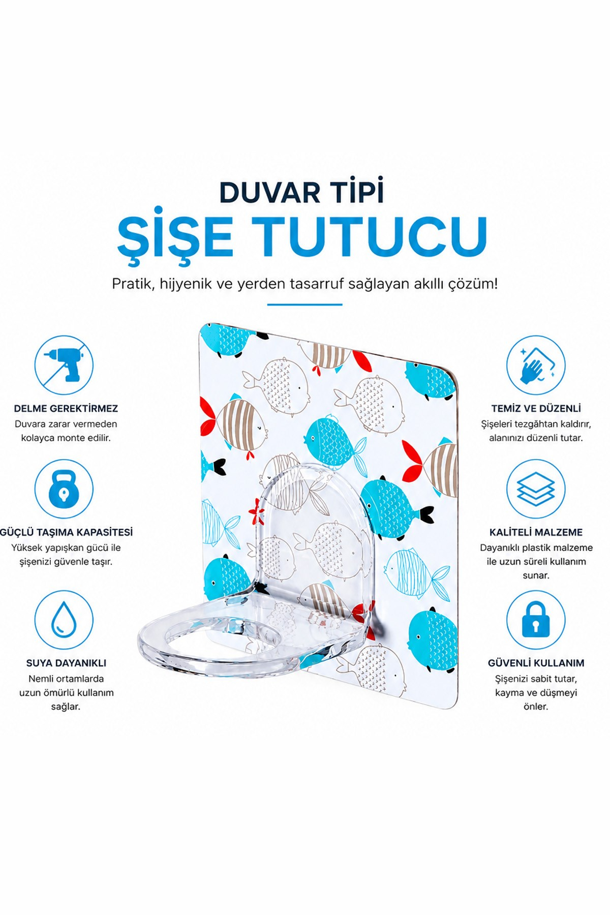 2 Adet Kendinden Yapışkanlı Desenli Sıvı Sabun Tutucu Askı