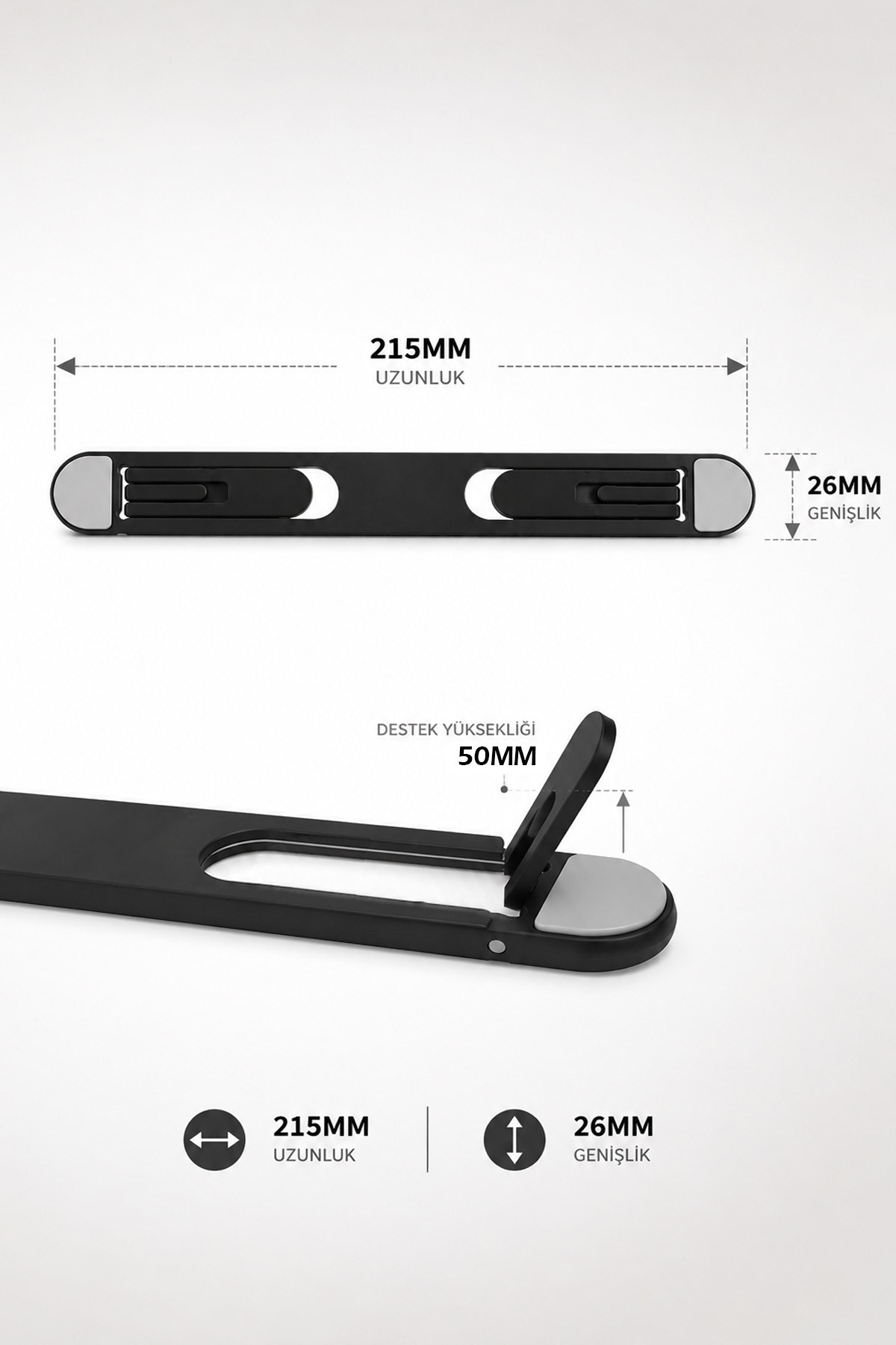 2 Kademeli Katlanabilir Yapışkanlı Laptop Standı Taşınabilir Notebook Yükseltici Tutucu