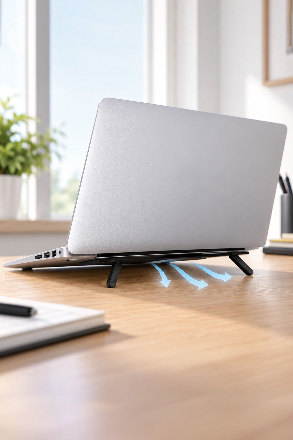 2 Kademeli Katlanabilir Yapışkanlı Laptop Standı Taşınabilir Notebook Yükseltici Tutucu