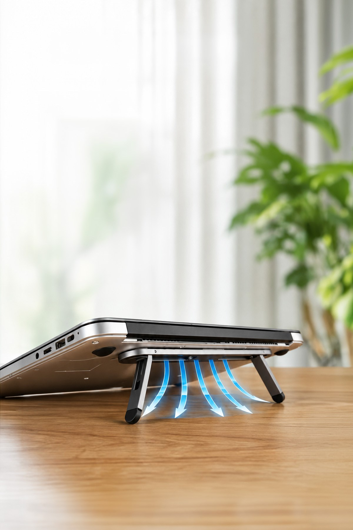 2 Kademeli Katlanabilir Yapışkanlı Laptop Standı Taşınabilir Notebook Yükseltici Tutucu
